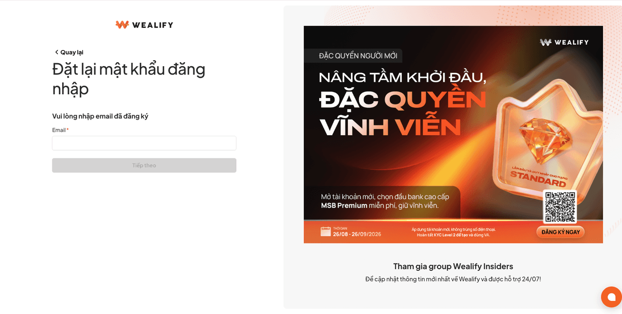 Đặt lại mật khẩu